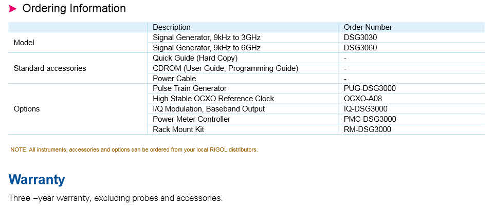 DSG3000 _order information