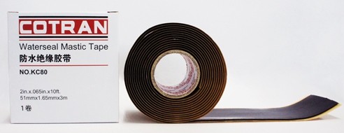 Cotran KC80 Rubber Mastic Tape  ( 100 rolls) 

1 Roll Coaxial Cable  Insulating Mastic Seal Tape
3M Long x 63.5mm Wide  x 1.65mm Thick Roll
Non-Contaminating
Non-Conductive
