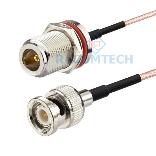  N female BH to BNC male  RG316 Cable RG316 flexible 50 Ohm coax cable with FEP jacket is rated for a 3 GHz maximum operating frequency. This 50 Ohm 0.098 inch diameter and flexible coax cable is built with a shield count of 1
