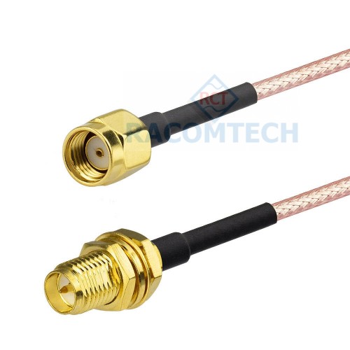  RG316  Cable assembly RP-SMA (M ) - RP-SMA (F)   RG316 flexible 50 Ohm coax cable with FEP jacket is rated for a 3 GHz maximum operating frequency. This 50 Ohm 0.098 inch diameter and flexible coax cable is built with a shield count of 1.