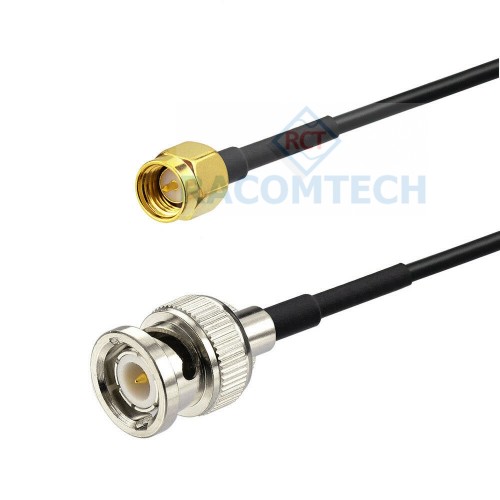 BNC male to SMA male LMR100  Coaxial  Cable  RoHS Impedance: 50 ohm,
Low loss: 