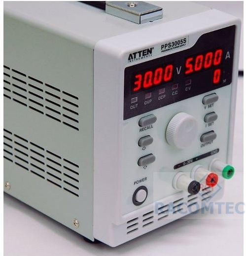 ATTEN PPS3005S programmable power supplies 30V /5A  ATTEN PPS3003S

PPS3003S single programmable power supplies, with high stability, low ripple, easy operation and complete protection functions, are combined with the advantages of digital power supplies and analog power supplies. Therefore, we can provide you handy, reliable and quality power supplies.