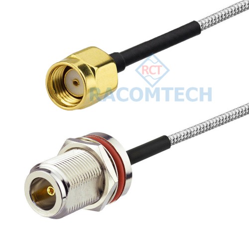 Habia  0.086&quot;  Semi-Flexible Cable Assembly N Bulkhead Socket to RP_SMA Male 