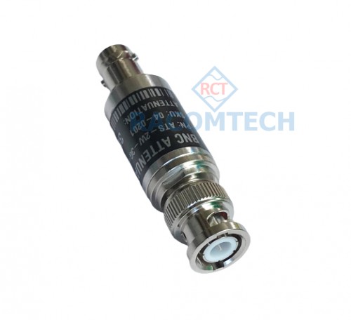 ATS-2W-3GHz-BNC ATS serial coaxial fixed attenuators' average power 1W-500W, frequency range DC-18GHz and feature wide frequency band, low VSWR, flatness attenuation value, excellent capacity in anti-pulse and anti-burnout