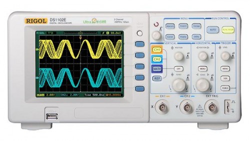 Rigol  DS1102E  100MHz, 1Gs/S, 2-Channels, Color LCD  
High quality 2 channel DSO with 100MHz bandwidth and 1GSa/s.Delivery including 2 passive probes, power cord and CD manual 
 
 