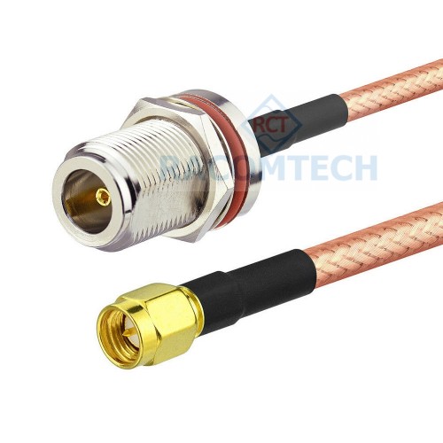  RG400 cable N female to SMA male Feature:

Impedance: 50 ohm
Low loss: 0.84dB/M@2.4GHz
Jumper assemblies in test equipment systems
M17/60-RG400 Mil-C-17 / 60
High temperature application 