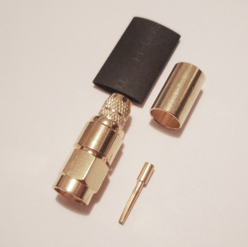 RP SMA Plug Crimp LMR240 Straight Cable Connector Reverse-Polarity SMA-Plug Crimp Connector for Cable Types: WBC240, LMR240, Altelicon CA-240, 

Electrical
specification:
 

Impedance: 50 Ohms 

Frequency Range: DC - 11 GHz 

Voltage Rating: 500 Volts Peak 

Dielectic Withstanding Voltage: 1000 Volts RMS 

Insertion Loss: 0.20 dB Max. 

Reversed polar SMA plug, special for wireless router application.