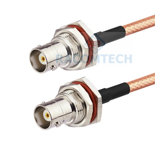 RG400  Cable  BNC female to BNC female Feature:

Impedance: 50 ohm
Low loss: 0.84dB/M@2.4GHz
Jumper assemblies in test equipment systems
M17/84-RG400 Mil-C-17 / 84
High temperature application 