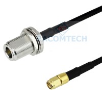 N female to SMA male (RA) LMR195 Times Microwave Coax Cable RoHS