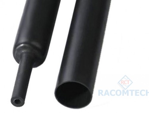 40mm  Heat shrink Tube - Glue Lining 3:1 - Black The heat sensitive glue on the internal wall of the tube melts when heat is applied, allowing for a professional water and dust resistant seal. Black .