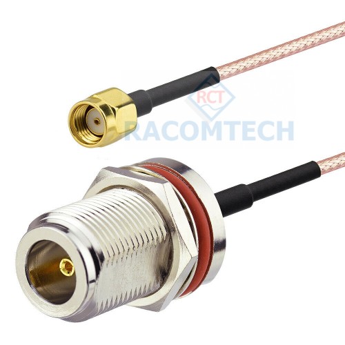  RG316 N female to RP_SMA plug  RG316 flexible 50 Ohm coax cable with FEP jacket is rated for a 3 GHz maximum operating frequency. This 50 Ohm 0.098 inch diameter and flexible coax cable is built with a shield count of 1
