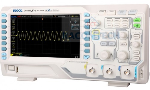 Rigol DS1202Z-E  with Options Bundle (200MHz) High quality 2 channel oscilloscope with 200 MHz bandwidth, 1 GSa/s and up to 24 Mpts memory depth and 17.8 cm LCD display (800×480 pixel).