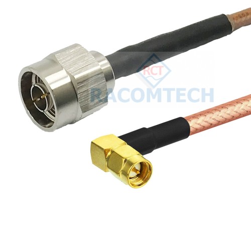  RG142 cable N (M) to SMA (M) (RA)  RG142 cable N  male to SMA male  Right Angle  DC-6GHz