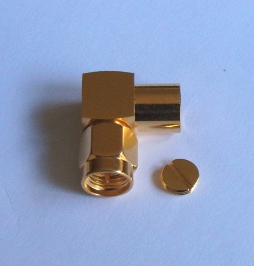 SMA Plug ( Right Angle ) for Semi-rigid RG401/U, 0.25&quot; cable solder  SMA Plug  Right Angle for Semi-rigid RG401
