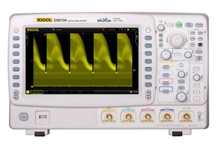 Rigol  DS6104  1GHz, 5Gs/S, 4-Channels, Color LED  
High quality 4 channel DSO with 1000MHz bandwidth and 5GSa/s.
DS6000  Series Digital Oscilloscope (2.14M)  