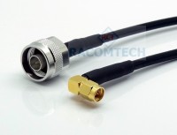 N male to SMA male Right Angle LMR195 Times Microwave Coax Cable RoHS