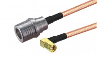 RG142 Mil17/60 Cable   QMA/ Male - SMA / Male (RA)