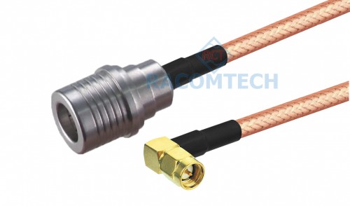  RG142 Mil17/60 Cable   QMA/ Male - SMA / Male (RA)  RG142 Mil17/60 Cable   Assembly  DC-6GHz ( up to 12GHz)