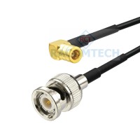 BNC male to SMB male right angle RG58 C/U Mil Spec Coaxial Cable
