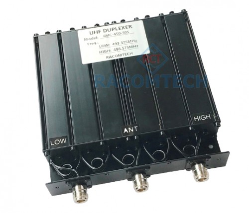  50W UHF Notch Filter Duplexer 400-520MHz High isolation between Rx and Tx ports Typ. 75dB,
Low VSWR;1.25
low Insertion loss: 