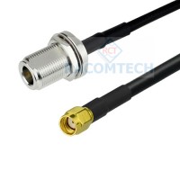 N bulkhead to RP-SMA male LMR195 Times Microwave Coax Cable RoHS