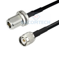 N bulkhead to TNC male LMR195 Times Microwave Coax Cable RoHS