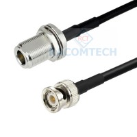 N bulkhead to BNC male LMR195 Times Microwave Coax Cable RoHS