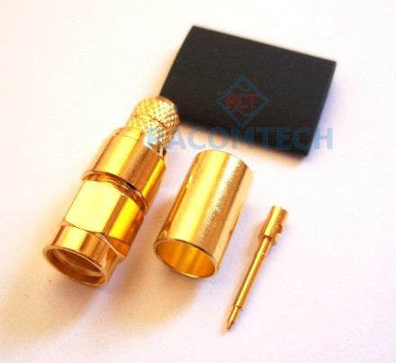 TC-240-SM-SS-X SMA Male Solder, Crimp Stainless Steel for LMR®240 SMA Plug Crimp LMR240  Cable Straight Connector

